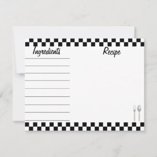 Tarjeta de receta de tablero negro - frontal y pos