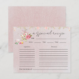 Tarjeta de Receta de Té de Fiesta de Despedida de