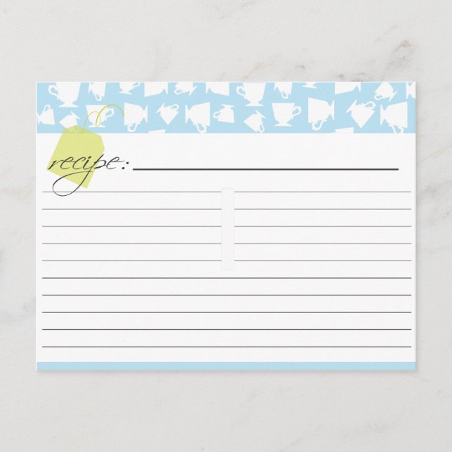 Tarjeta de receta de té de novia (Anverso)