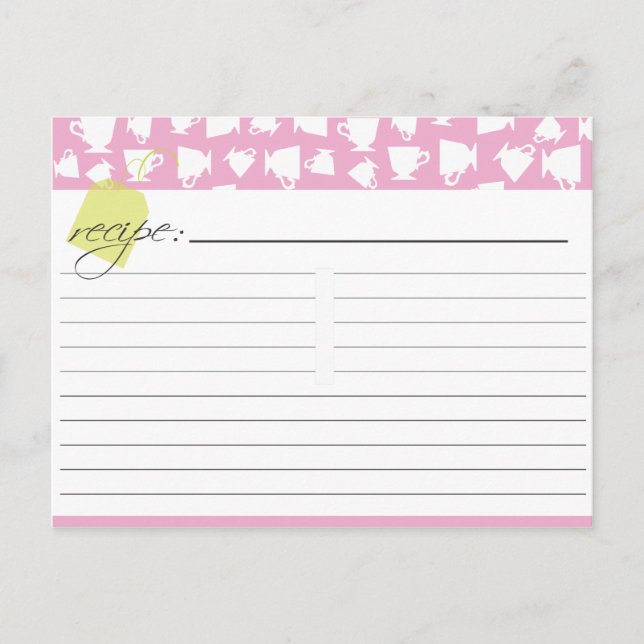 Tarjeta de receta de té de novia (Anverso)