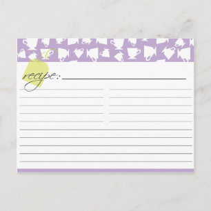 Tarjeta de receta de té de novia