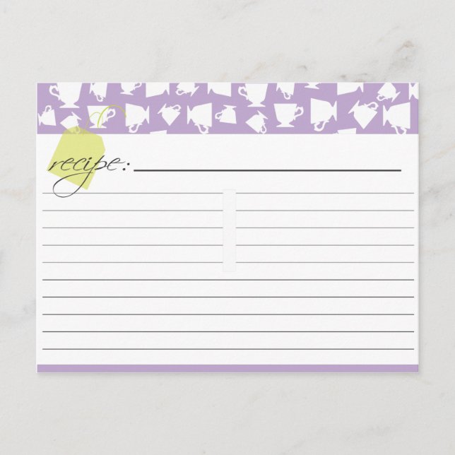 Tarjeta de receta de té de novia (Anverso)