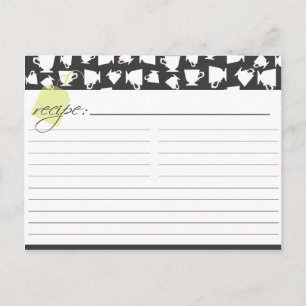 Tarjeta de receta de té de novia