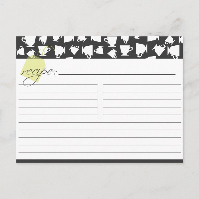 Tarjeta de receta de té de novia (Anverso)