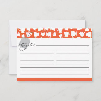 Tarjeta de receta de té de novia - Naranja