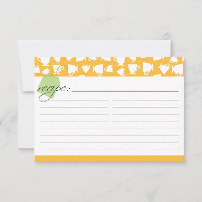 Tarjeta de receta de té de novia - Naranja (Anverso)