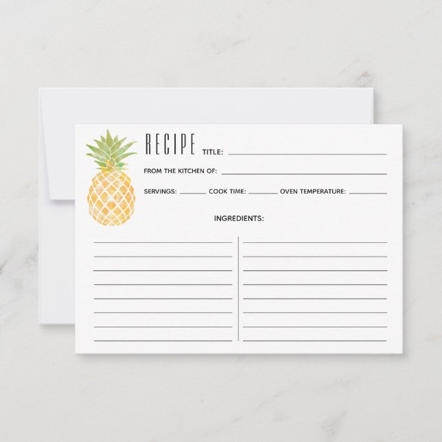 Tarjeta de receta de tinopa tropical acuática (Anverso)
