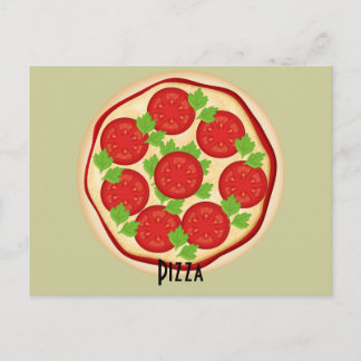 Tarjeta de receta de tomates para pizza