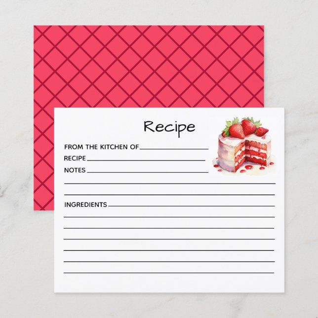 Tarjeta de Receta de Torta (Anverso / Reverso)