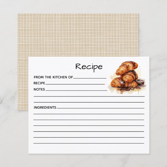 Tarjeta de Receta de Torta (Anverso / Reverso)