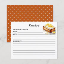 Tarjeta de Receta de Torta