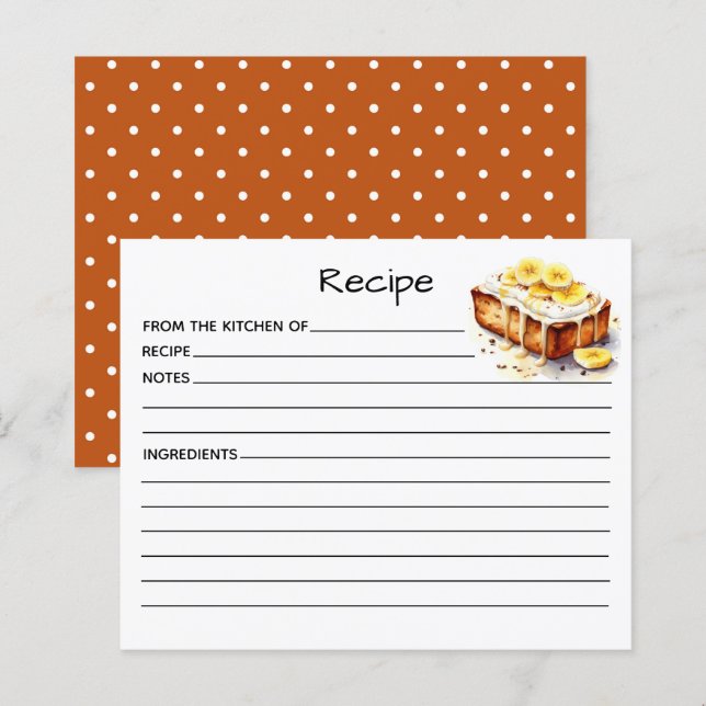 Tarjeta de Receta de Torta (Anverso / Reverso)