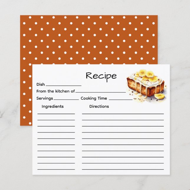 Tarjeta de Receta de Torta (Anverso / Reverso)