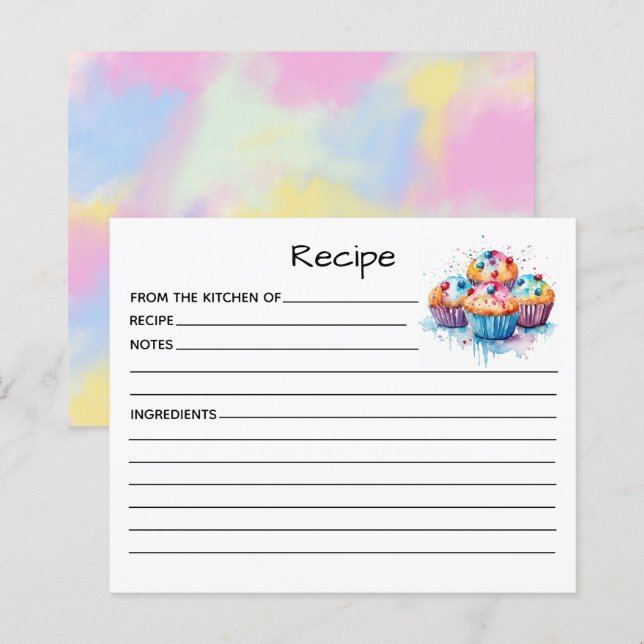 Tarjeta de Receta de Torta (Anverso / Reverso)