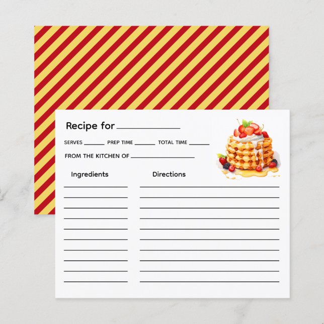 Tarjeta de Receta de Torta (Anverso / Reverso)