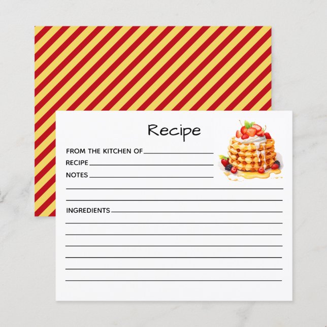 Tarjeta de Receta de Torta (Anverso / Reverso)