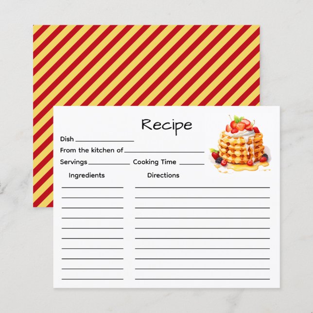 Tarjeta de Receta de Torta (Anverso / Reverso)