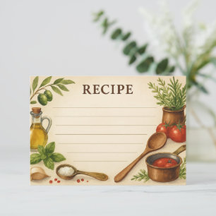 Tarjeta de Receta de Toscana Atemporal