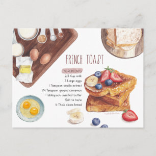 Tarjeta de receta de tostadas francesa