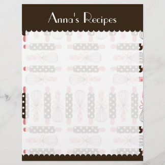 Tarjeta de receta de utensilios de cocina de época