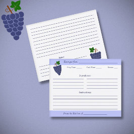 Tarjeta de Receta de Uvas