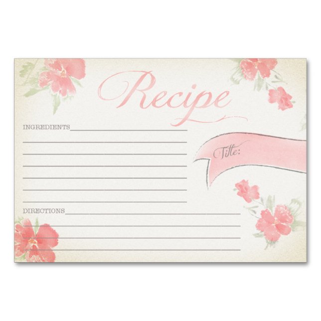 Tarjeta de receta de Vintage (Anverso)