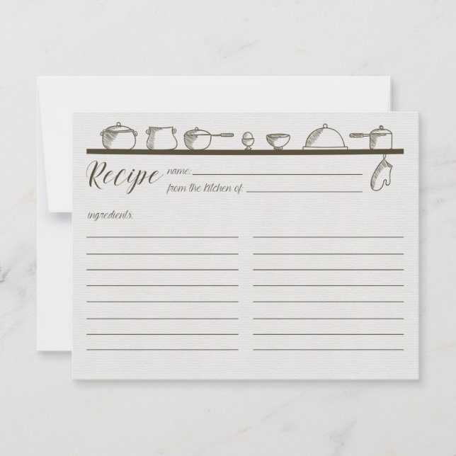 Tarjeta de receta de Vintage (Anverso)