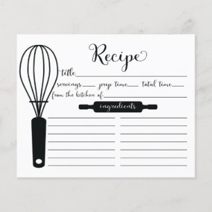 Tarjeta de Receta de Whisk Negro con Letras a Mano