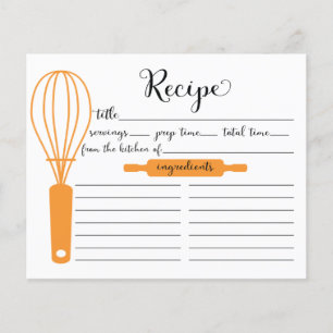 Tarjeta de receta de Whisk Tangerine con letras de