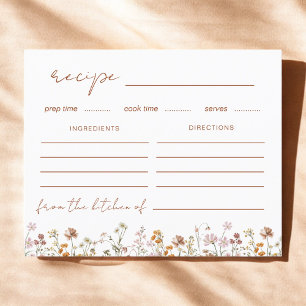 Tarjeta de receta de Wildflower Bridal Shower Gard