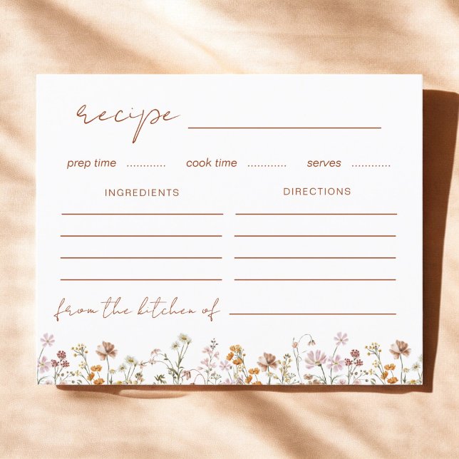 Tarjeta de receta de Wildflower Bridal Shower Gard (Subido por el creador)