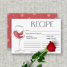 Tarjeta de receta de Wine Tasting Bridal Shower