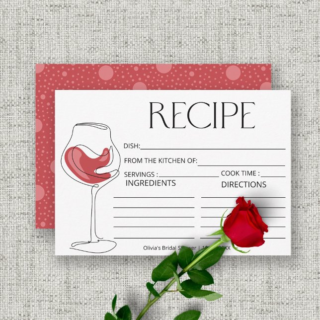 Tarjeta de receta de Wine Tasting Bridal Shower (Subido por el creador)