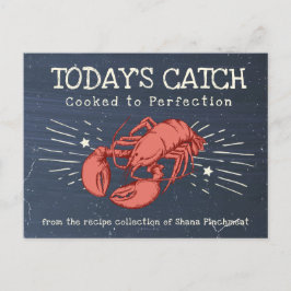 Tarjeta de receta del apicultor de ensalada de mar