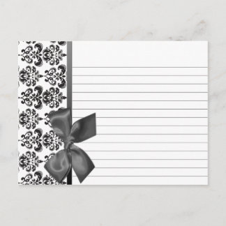 Tarjeta de receta del boda Damasco negro