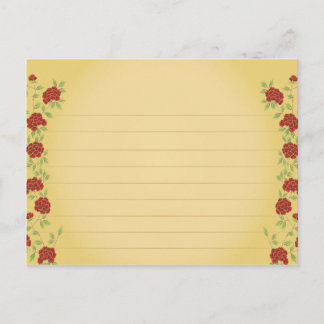 Tarjeta de receta del boda Rosas antiguos