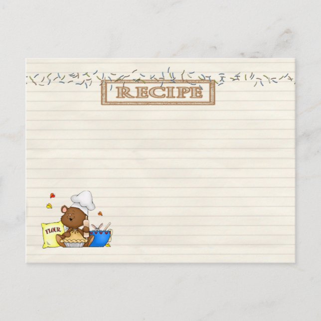tarjeta de receta del chef de teddy (Anverso)
