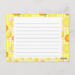 Tarjeta de receta del cítrico