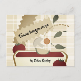 Tarjeta de receta del cocinero italiano Lasagna