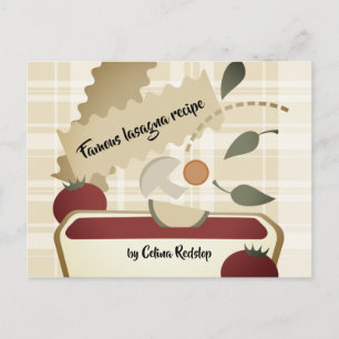 Tarjeta de receta del cocinero italiano Lasagna