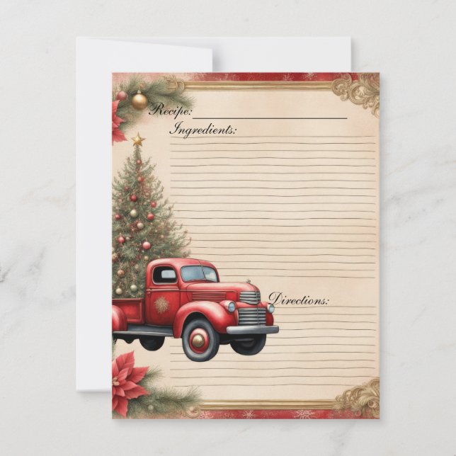 Tarjeta de receta del diario no deseado para navid (Anverso)