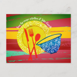 Tarjeta de receta del libro de cocina asiático par