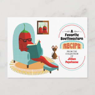 Tarjeta de receta del libro de cocina de chile mex