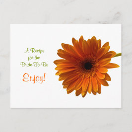 Tarjeta de receta del naranja Gerbera Daisy