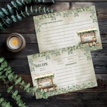 Tarjeta de receta del stand de granja de agriculto