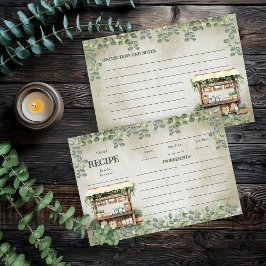 Tarjeta de receta del stand de granja de agriculto