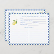 Tarjeta de receta Dolce Vita Geométrica Bridal Sho
