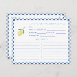 Tarjeta de receta Dolce Vita Geométrica Bridal Sho