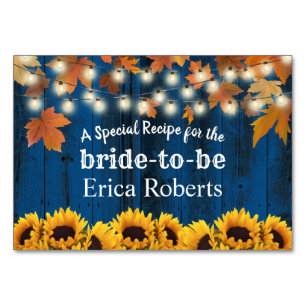 Tarjeta de receta   Ducha nupcial de la Marina de 