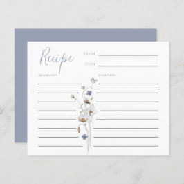 Tarjeta de receta Dusty Blue de Dainty Wildflower